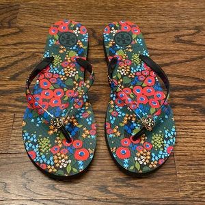 Floral Tory Burch Flip Flops
